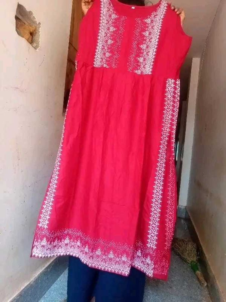 Red  Printed  Dress