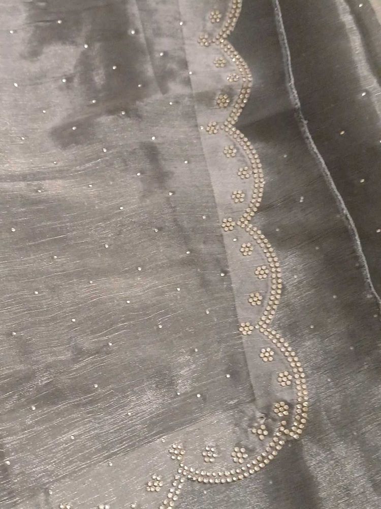 Grey Organza Saree