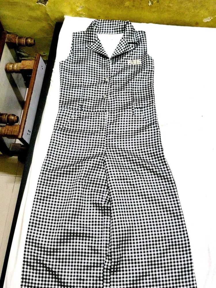 Chic Gingham Jumpsuit for Girls
