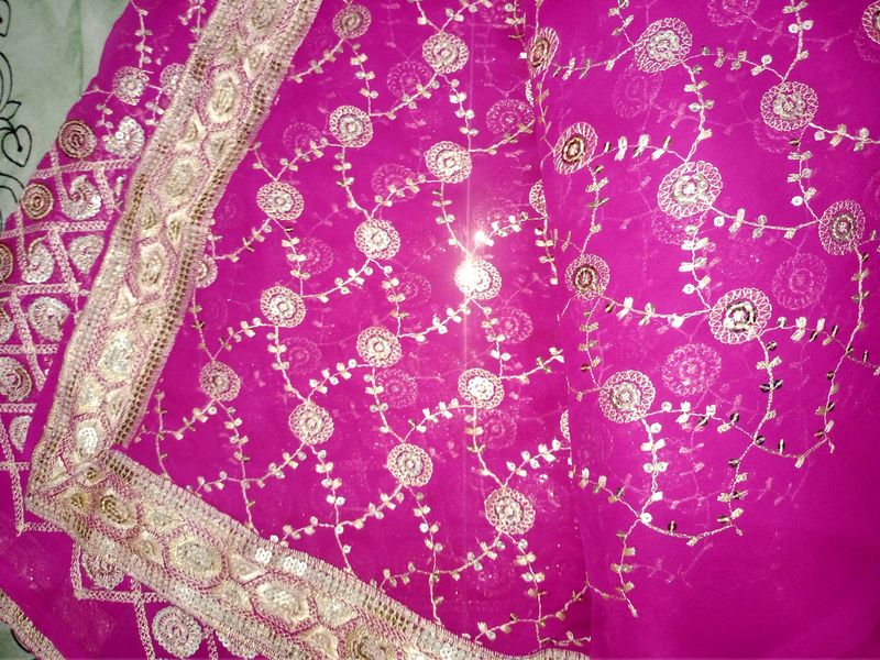 New Bridal Soft Georgette Pink Saree