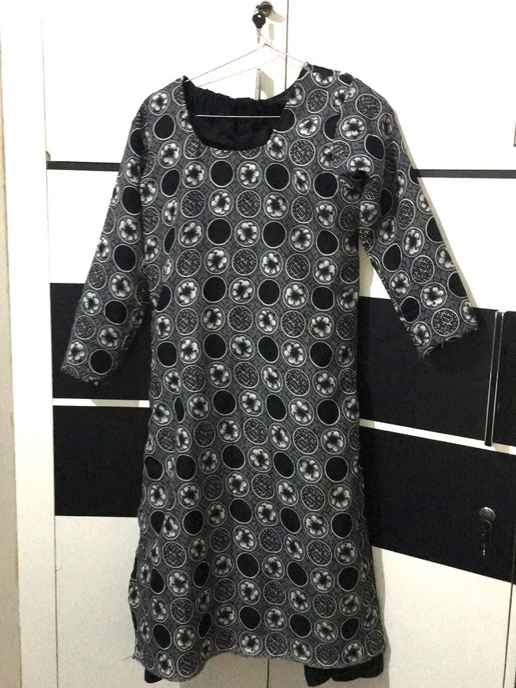 Black &amp; Gray Circle Pattern Dress
