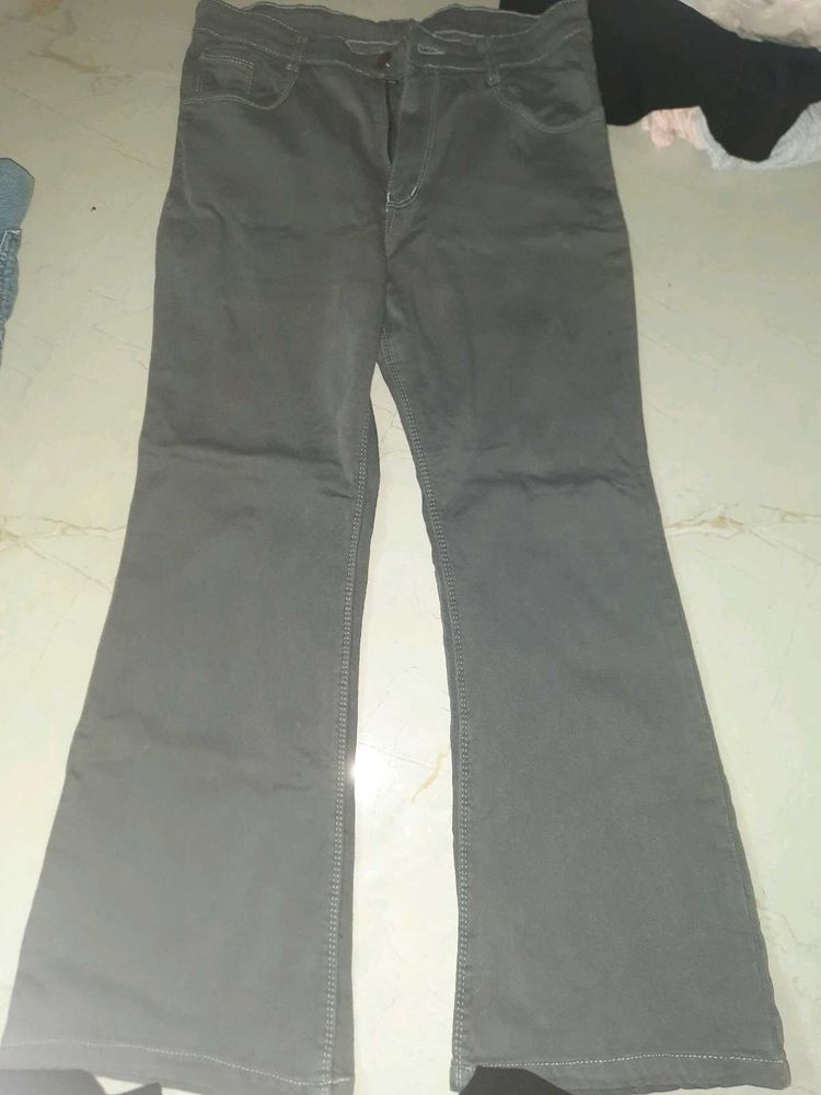 Grey Flared Jeans