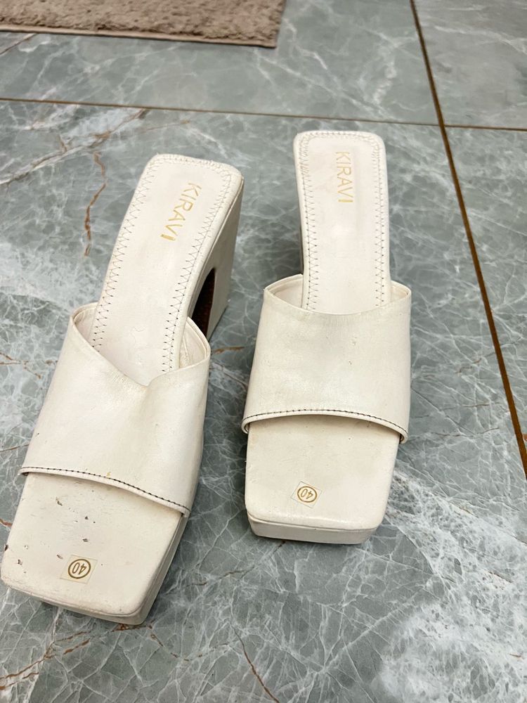 Chic White Mules