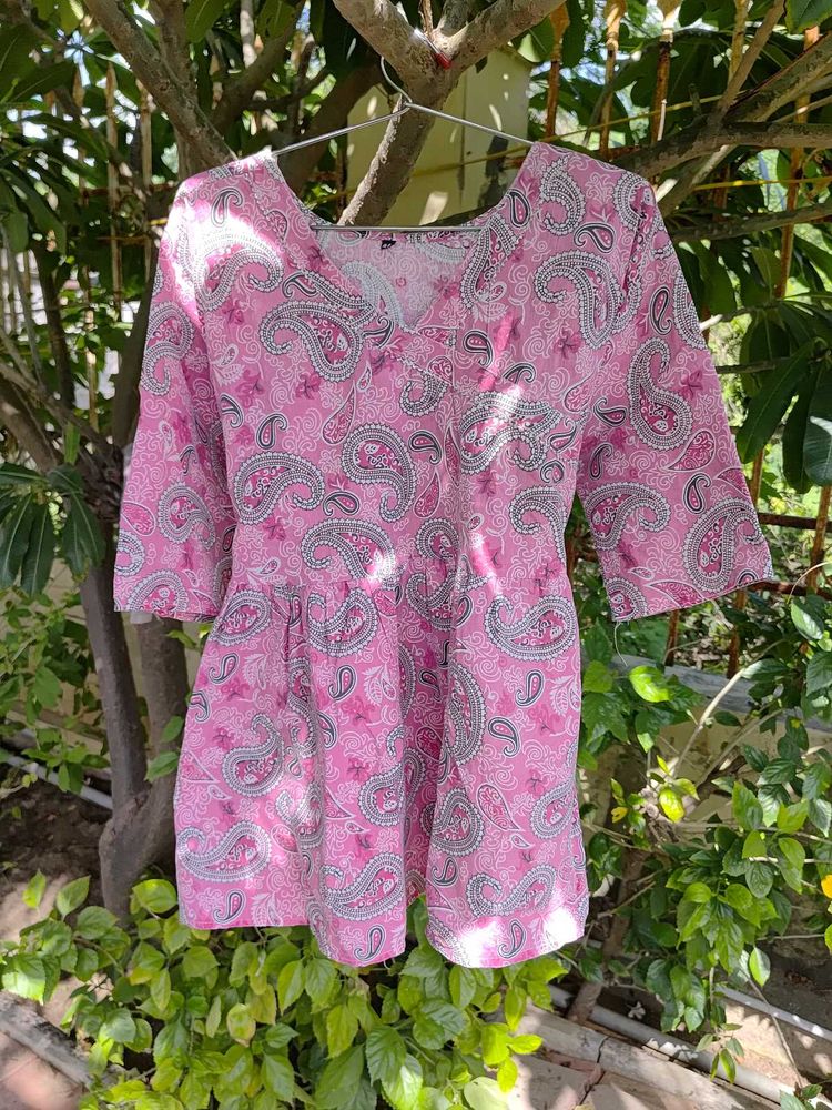 Pink Paisley short kurti