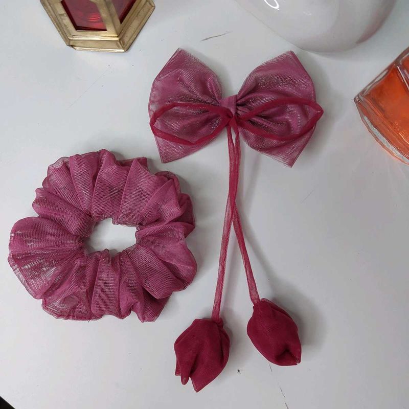 Combo Of Tulip Hair Bow With Scrunchie 🌷🎀