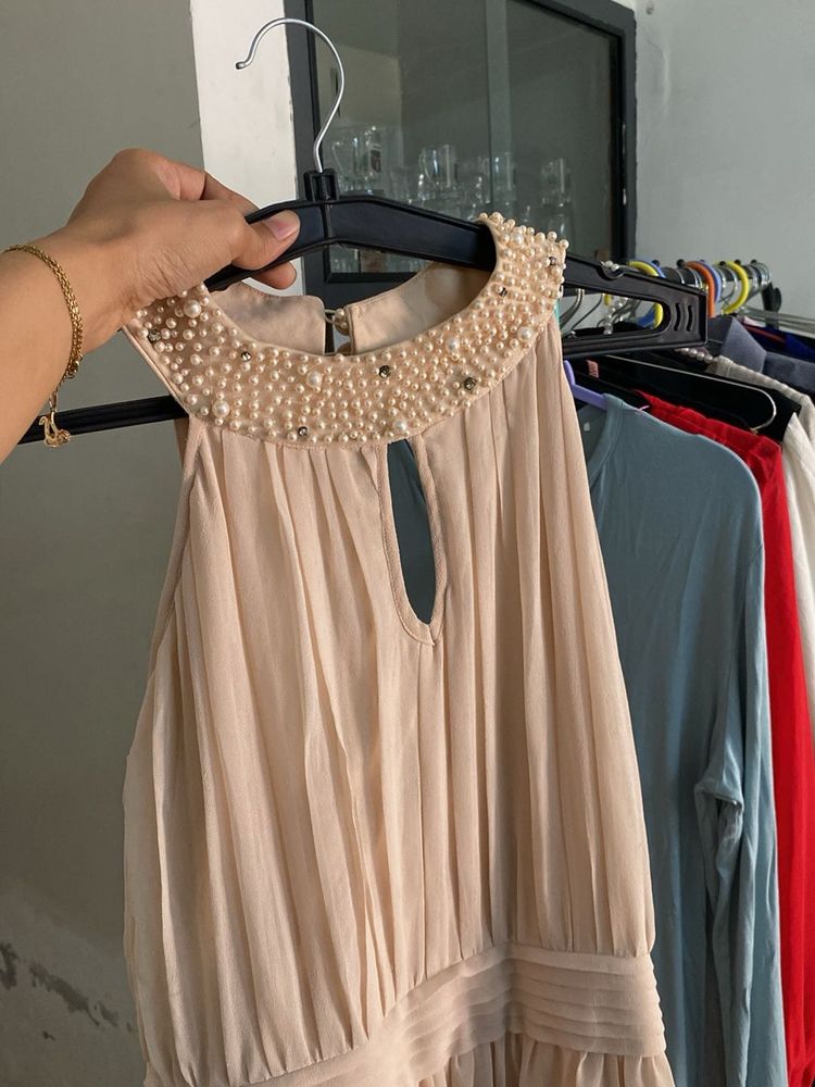 Elegant Pearl Embellished Dress