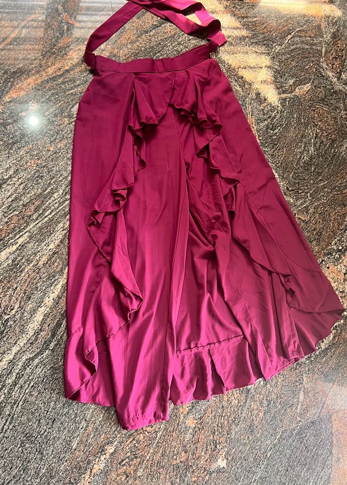 Magenta Ruffle Skirt