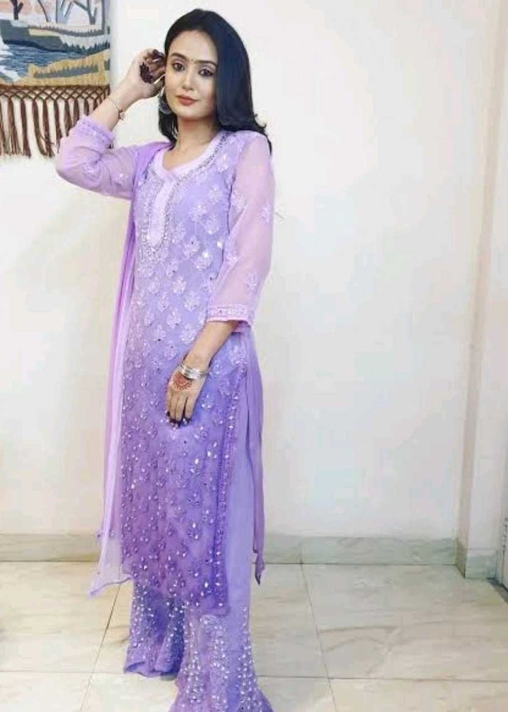 Beautiful New Chikankari Ombre Suit Set