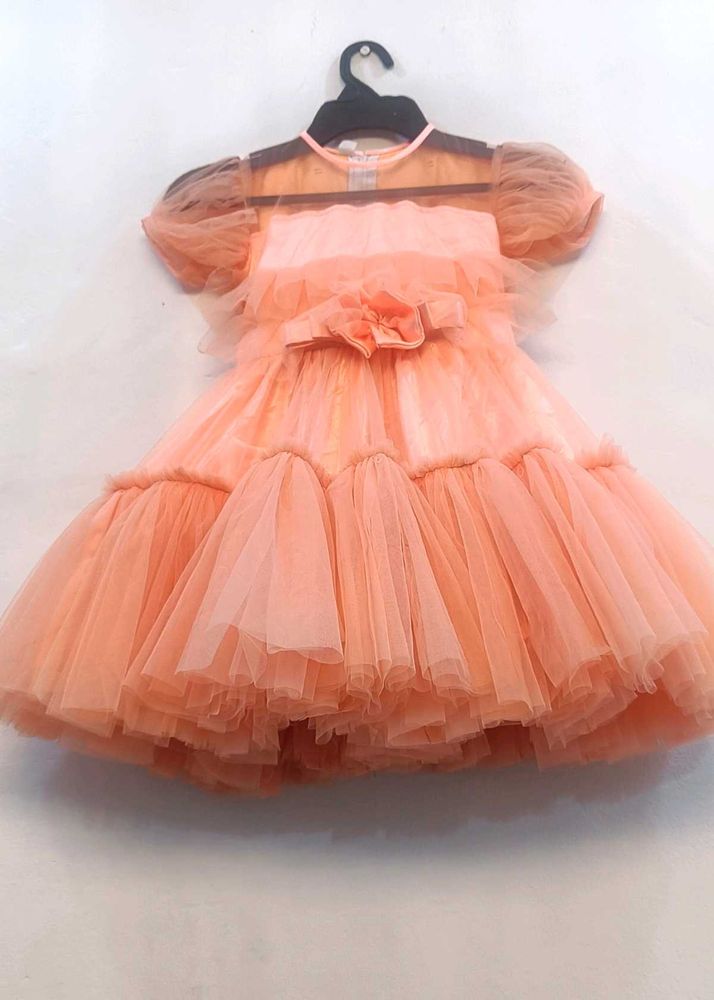 Peach Tulle Party Dress