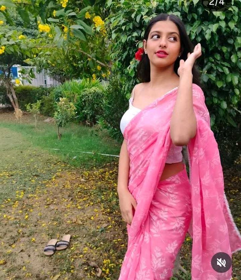 Pink Floral Saree
