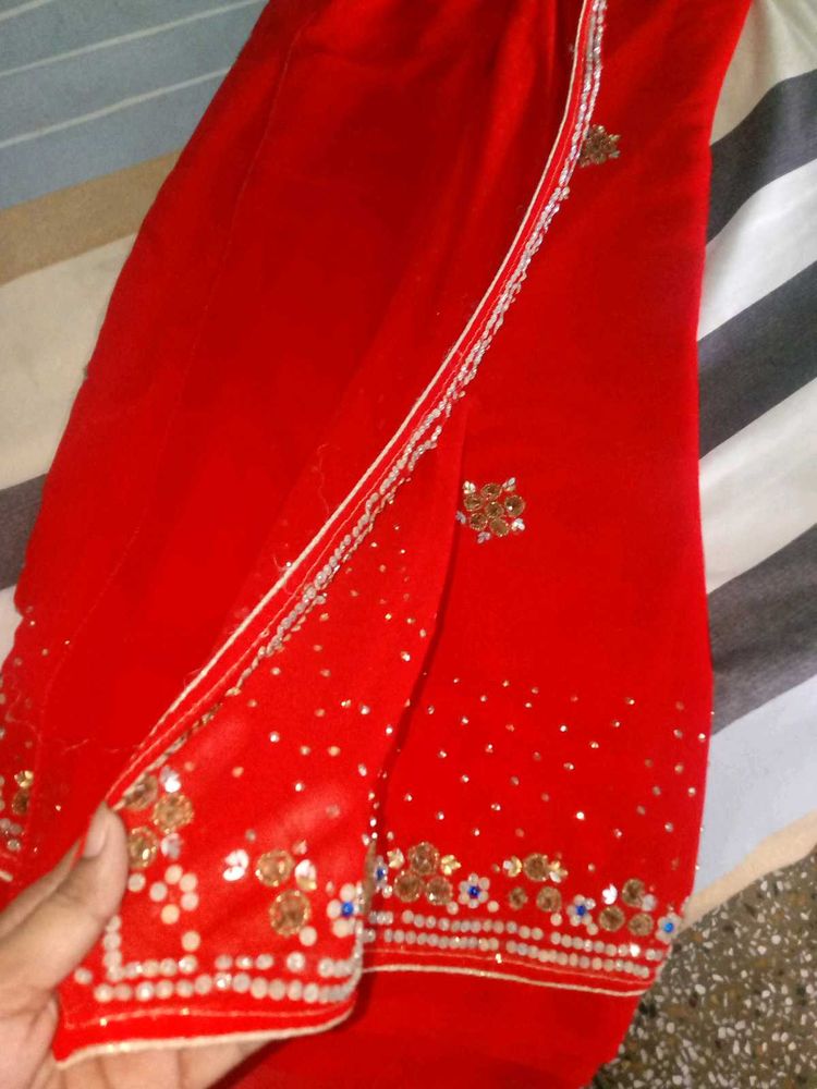 Beauty Ful Red Saree