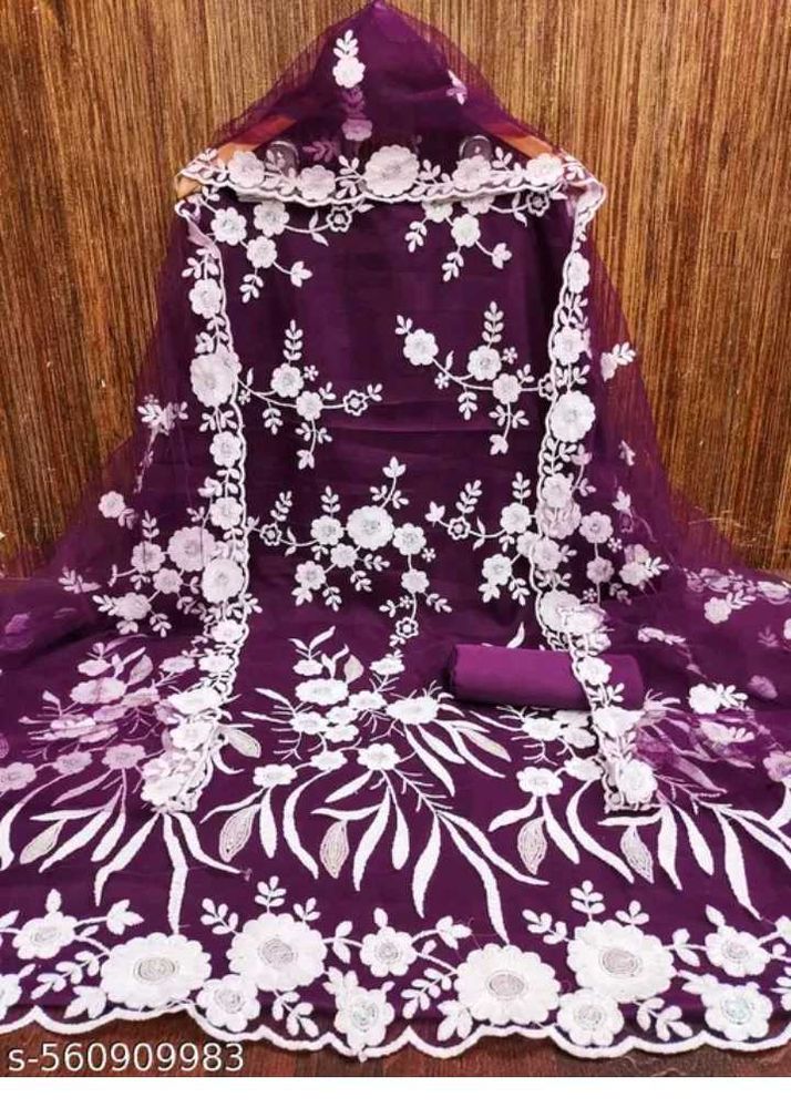 Elegant Purple Embroidered Suit Set