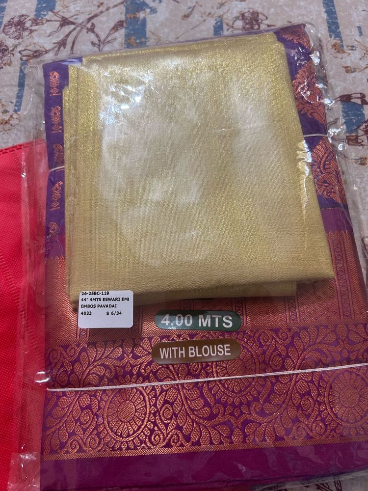 New Ethnic Pavadai Fabric/Saree with Blouse