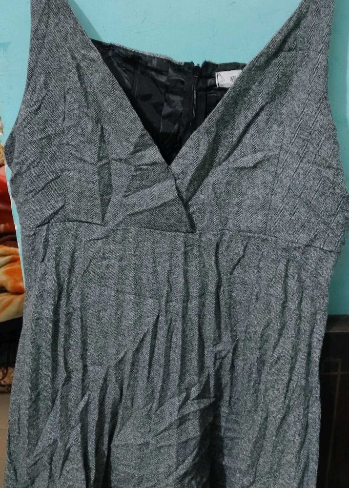 Korean Gray Sleeveless Mini Dress