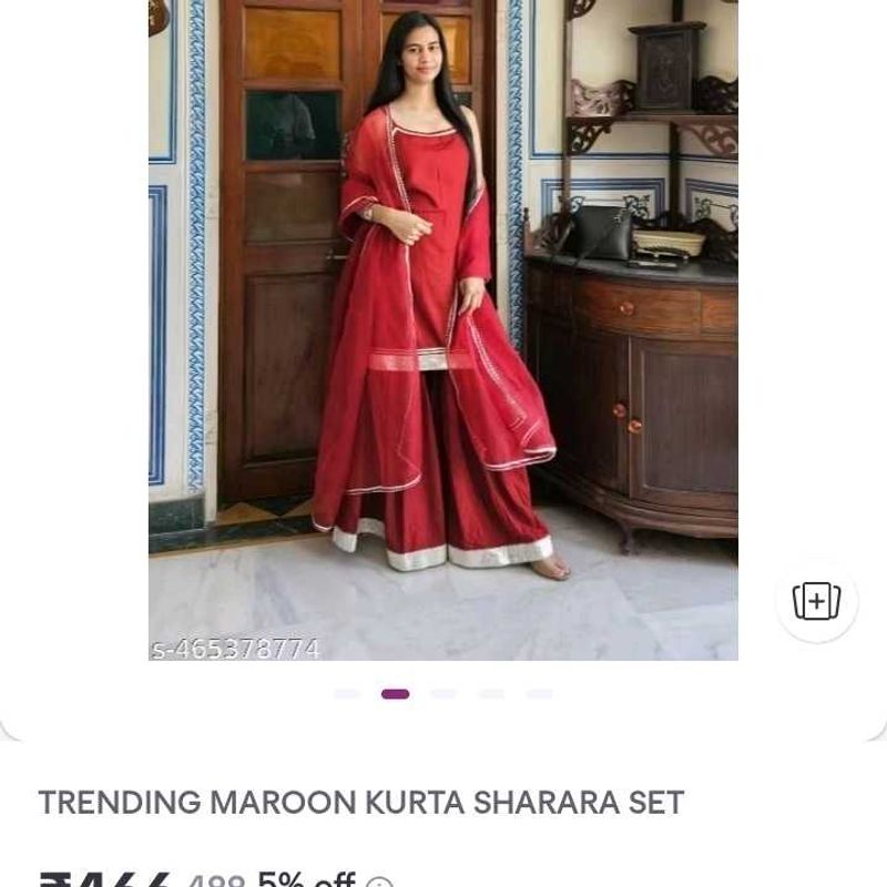 Maroon Kurta Sharara Set
