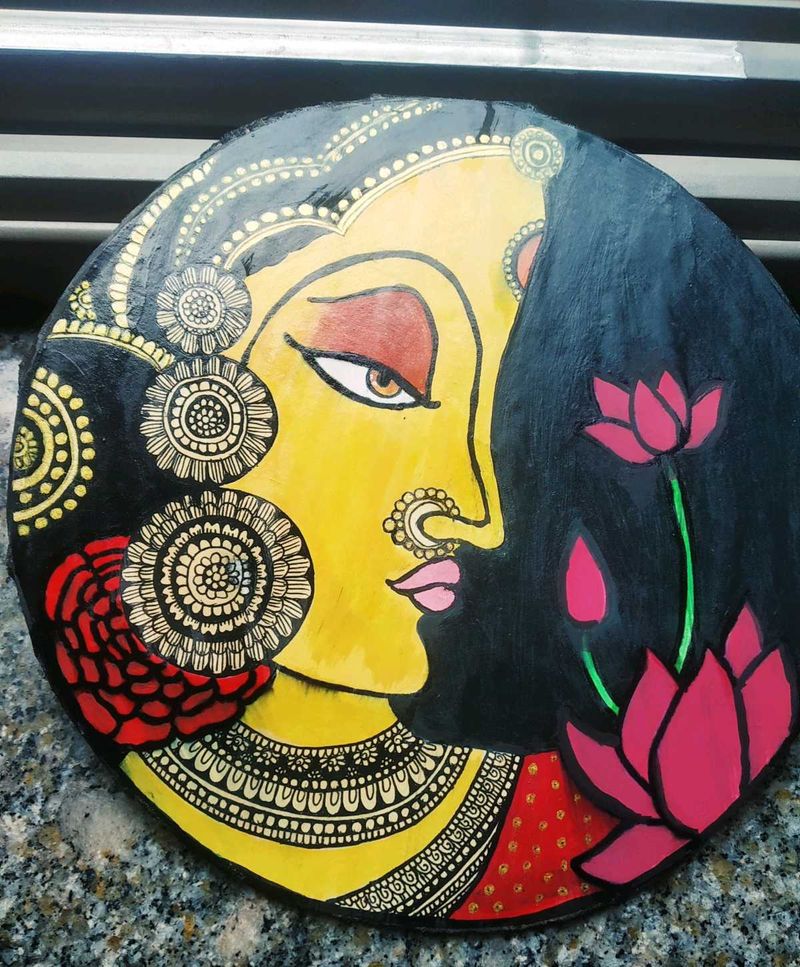 Hand-Painted Madhubani Art Plate