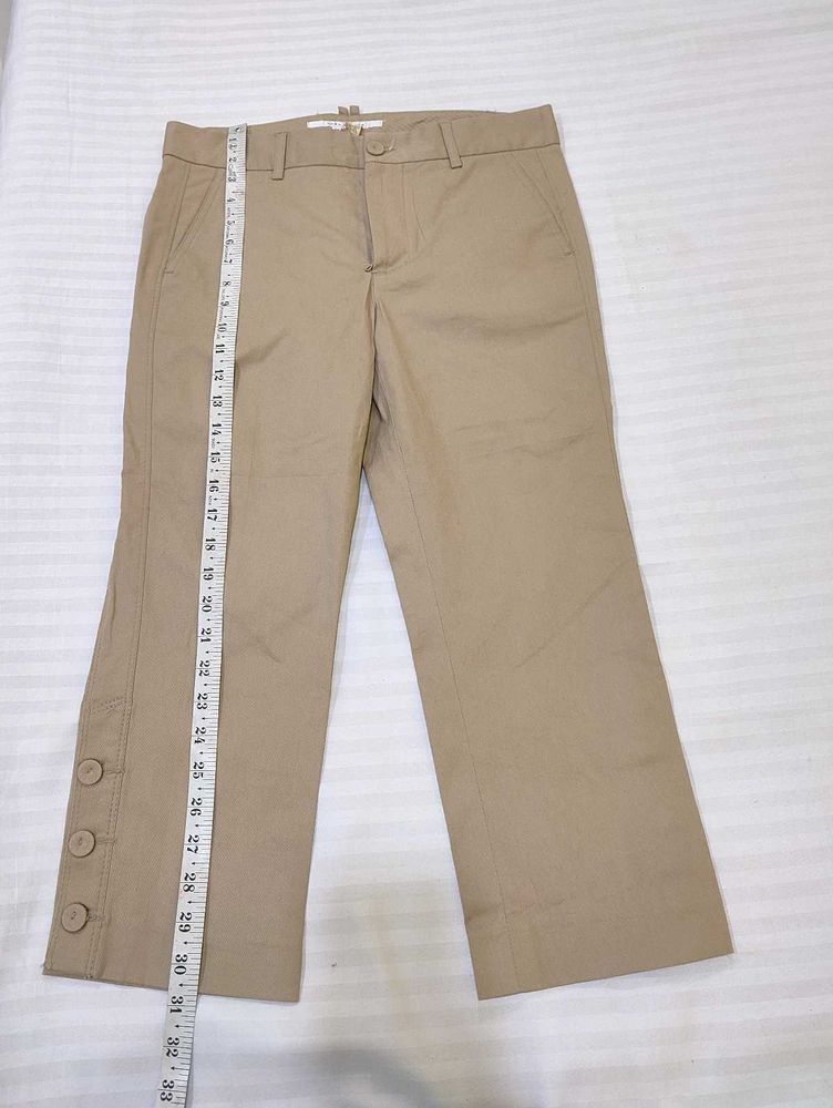 Khaki Cropped Pants W-32-34