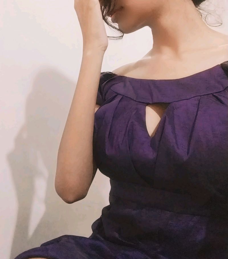 Purple Off-Shoulder Dress