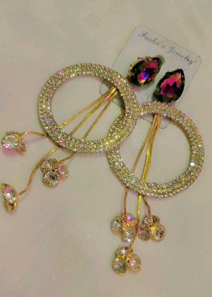 Sparkling Statement Earrings Set