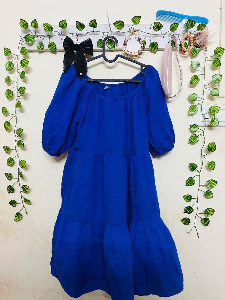 Old Navy Puffed Sleeves Beautiful Blue Dress