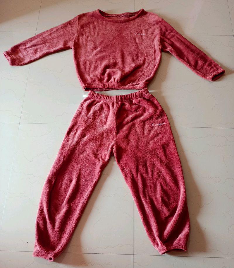 NEW WOOLEN FUR NIGHT SET (WOMEN)