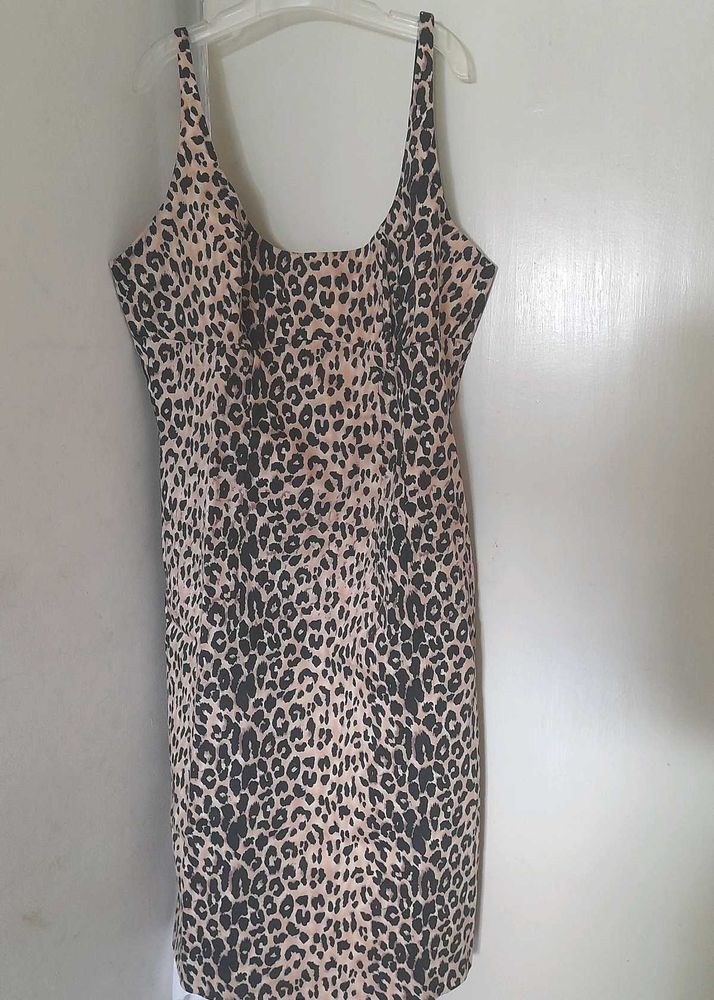 Animal Print Bodycon Strappy Dress