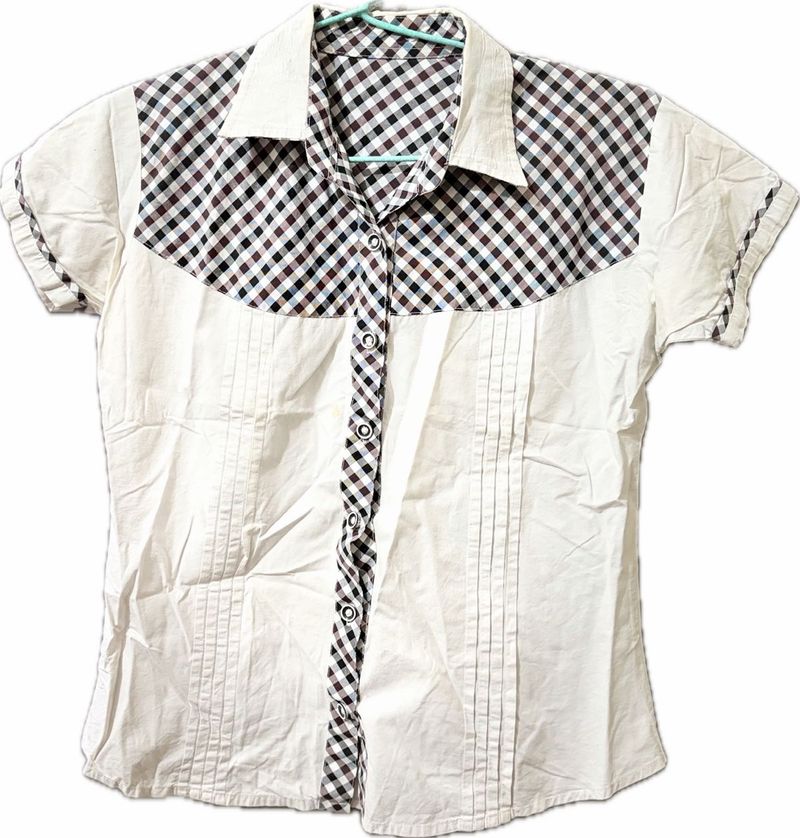 White &amp; Checkered Shirt
