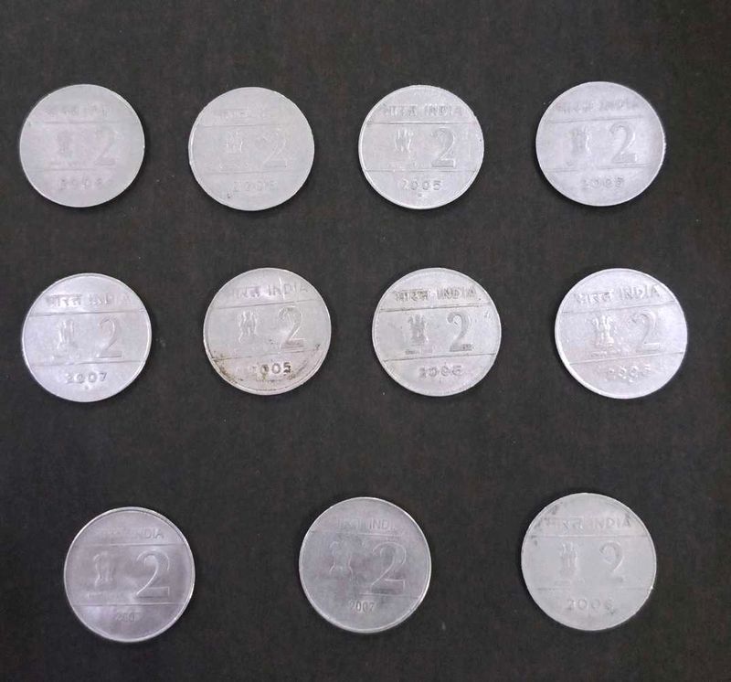 Indian Two Rupee Cross Coin 11 Piece
