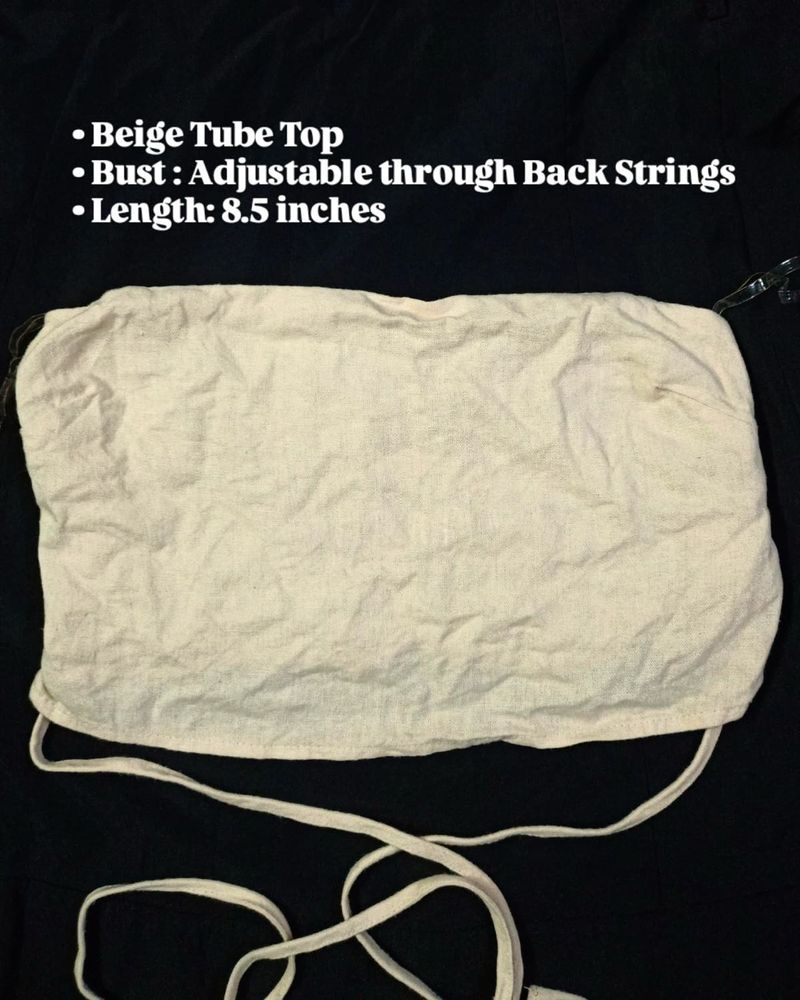 Beige Adjustable Tube Top