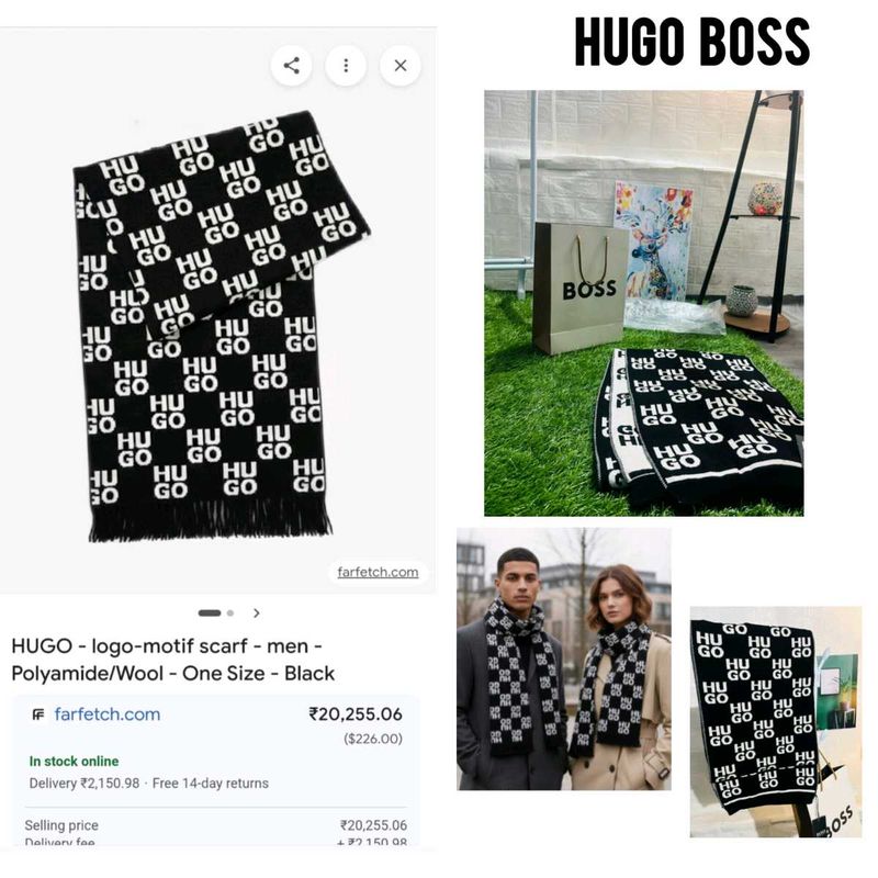 Hugo Boss Logo Scarf