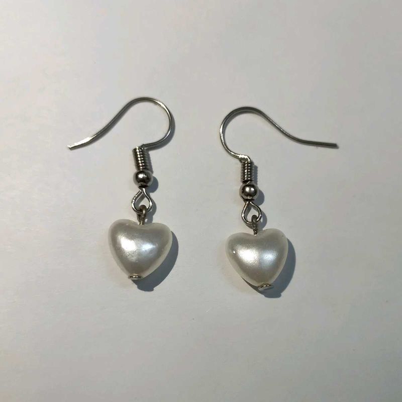 Handmade Pearl Heart Earrings