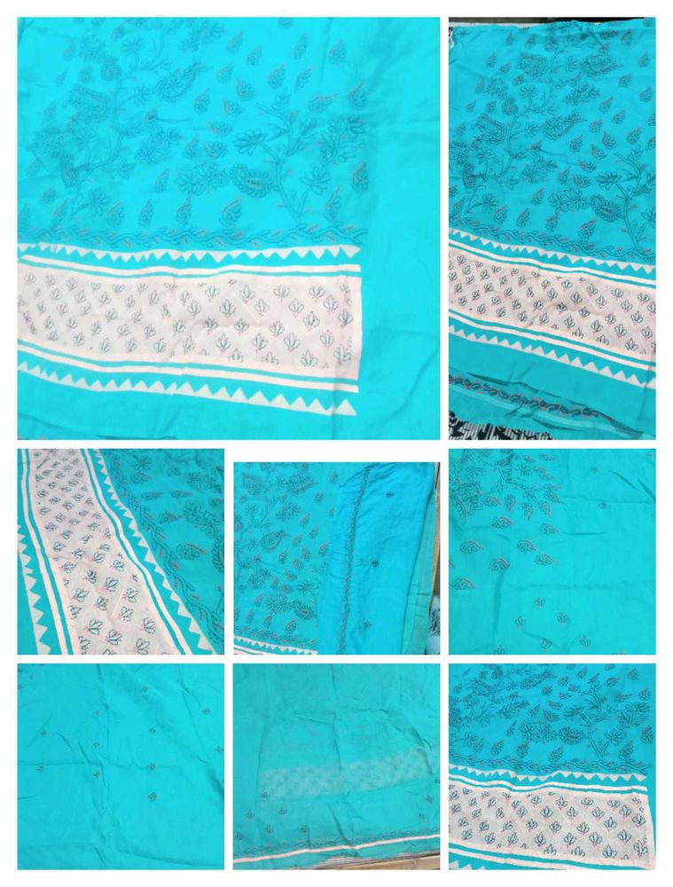Unstitched Cotton Chicken Kari Suit