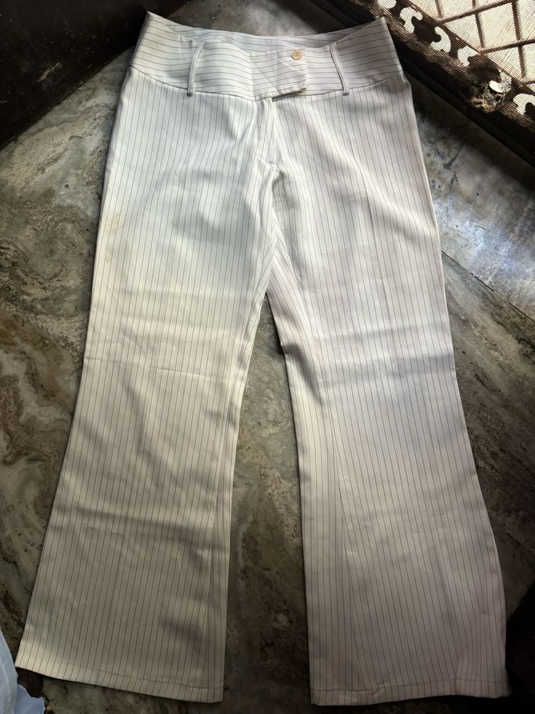 Bootcut White Trauser