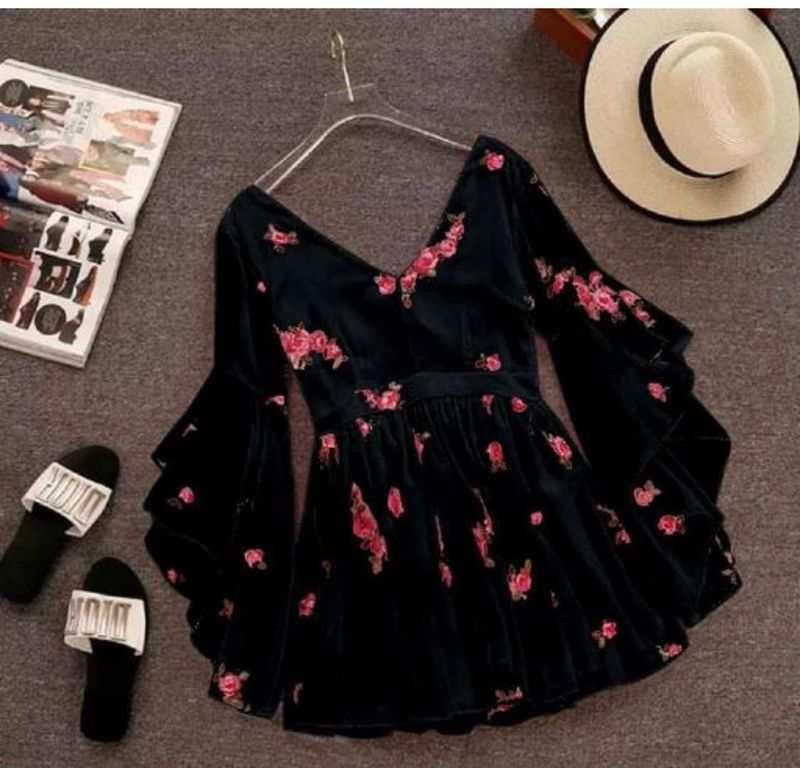Floral Velvet Mini Dress