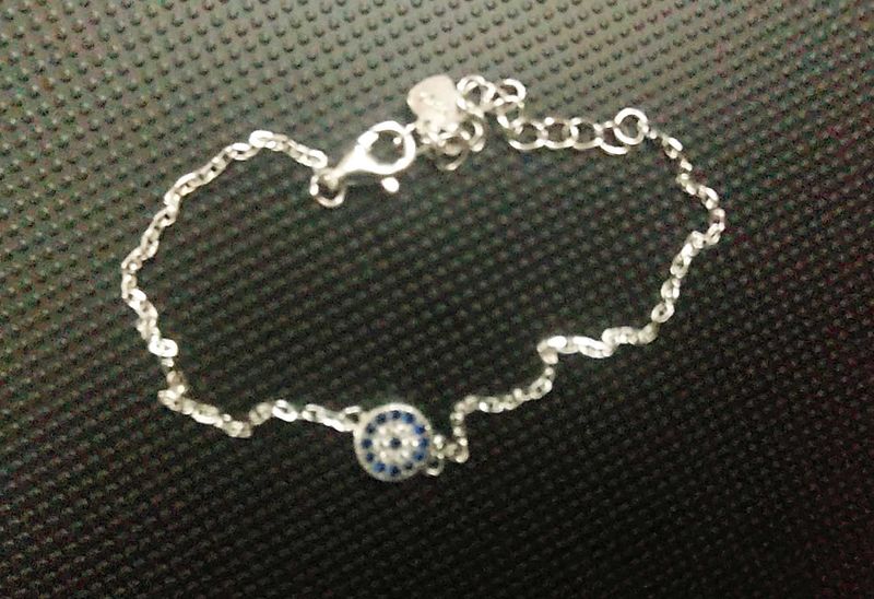 Pure 925 silver evil eye bracelet, brand new