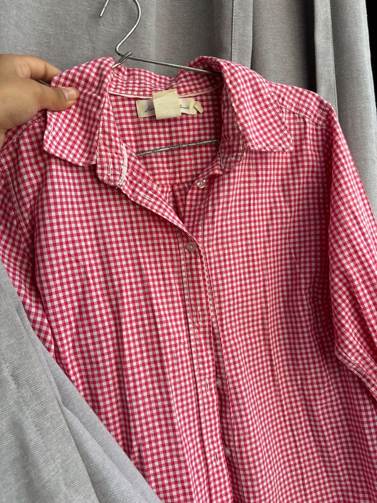 Pink &amp; White plaid Checked Shirt