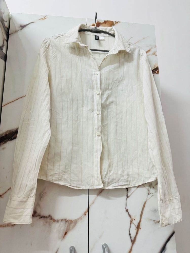 Elegant White Button-Down Shirt