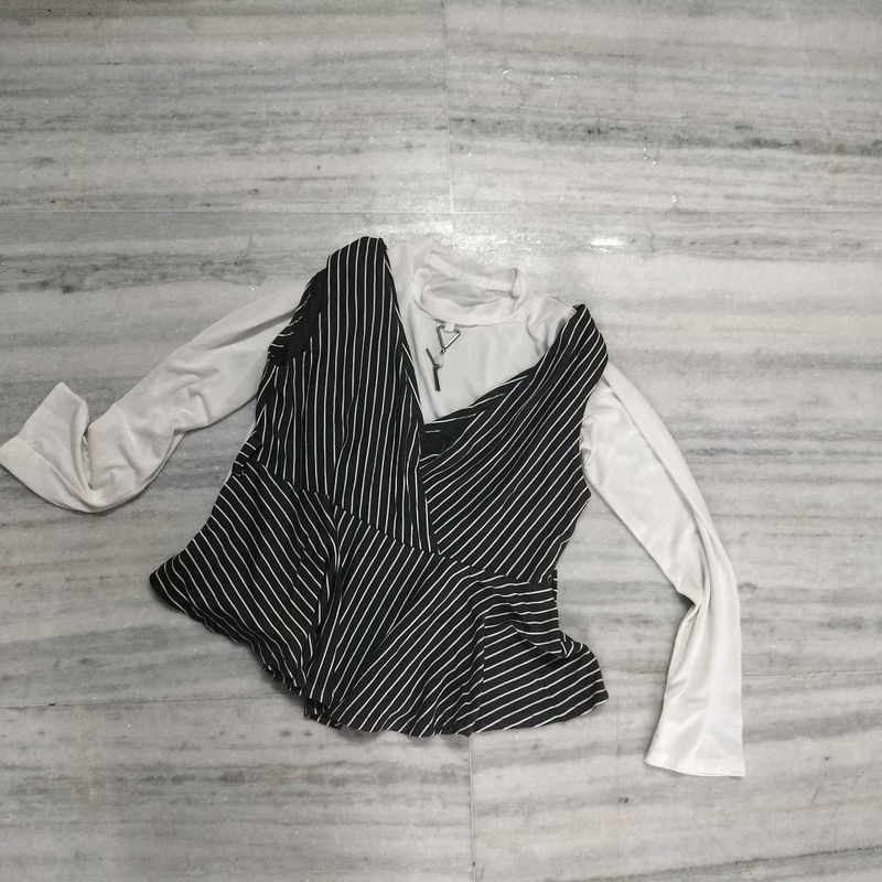Striped Stylish Peplum Top