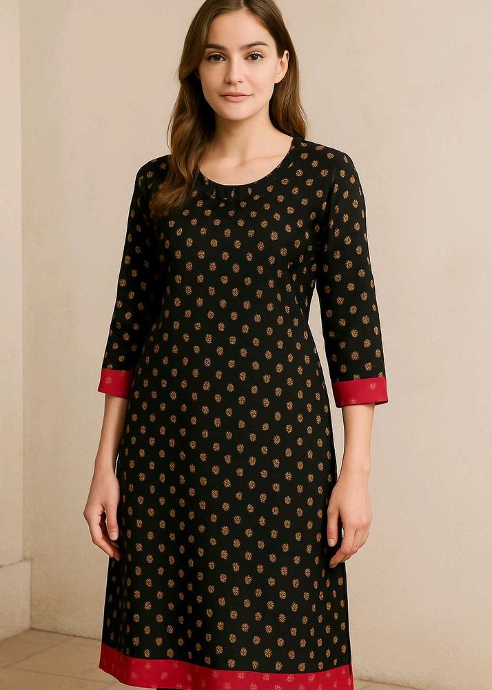 Elegant Kurti with Golden Print😍