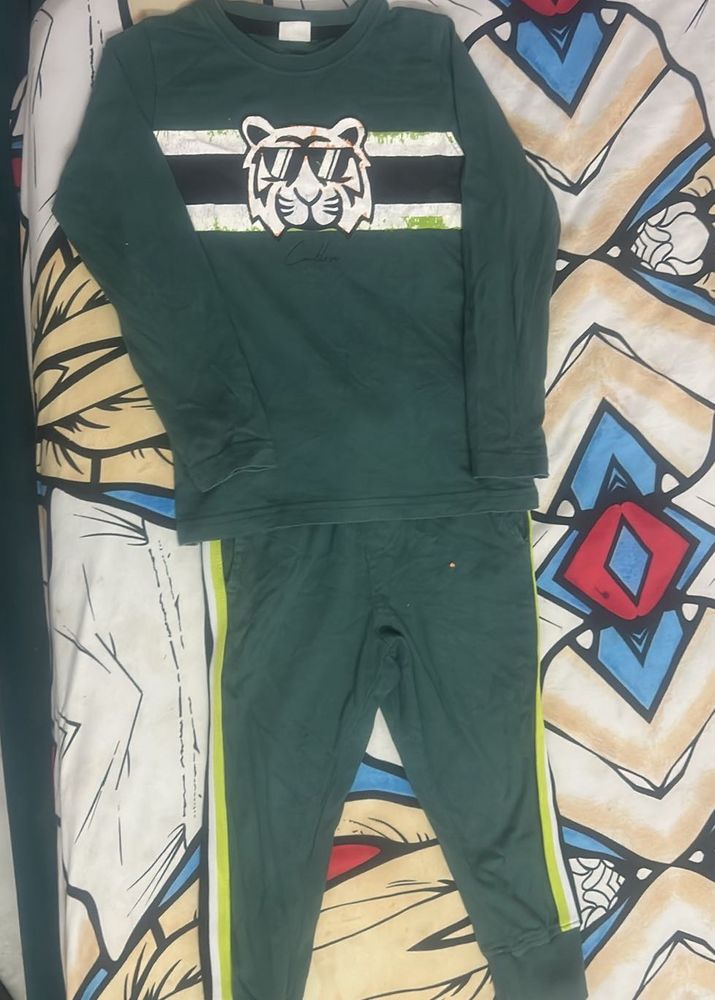 Kids Green Tiger Tracksuit