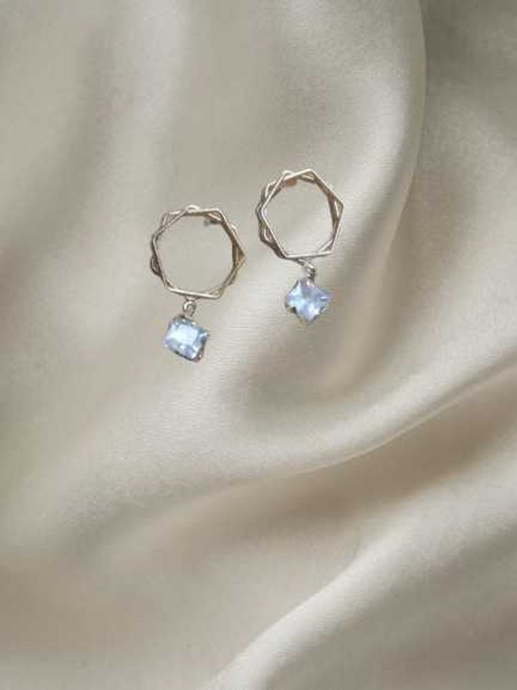 Geometric Crystal Drop Earrings