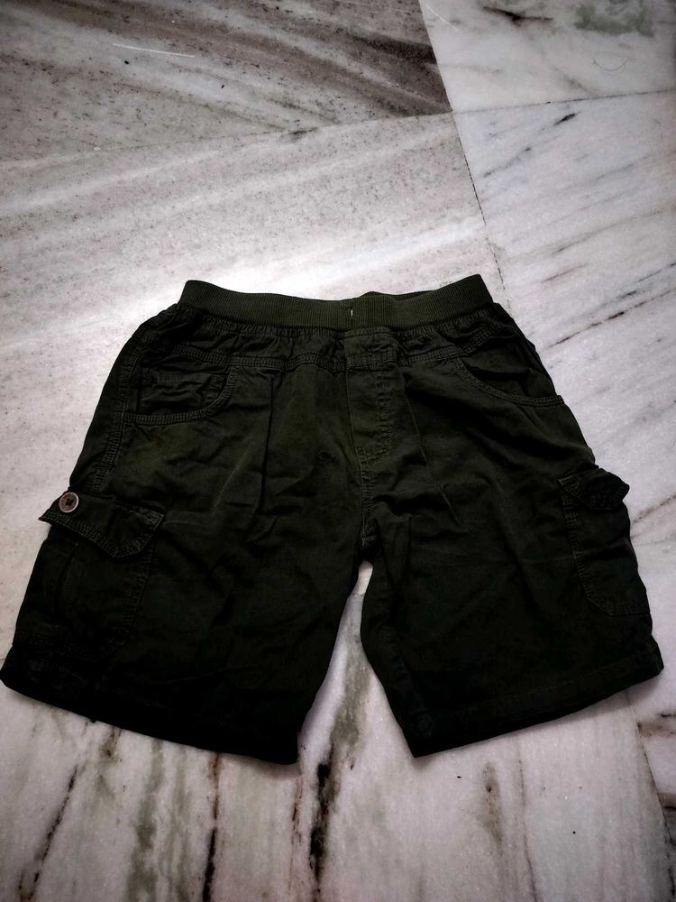 Boys Green Cargo Shorts