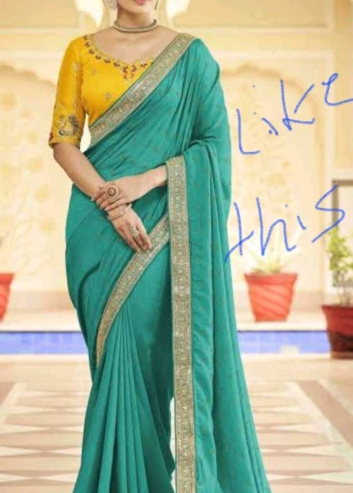 Sea Green Bordered Saree