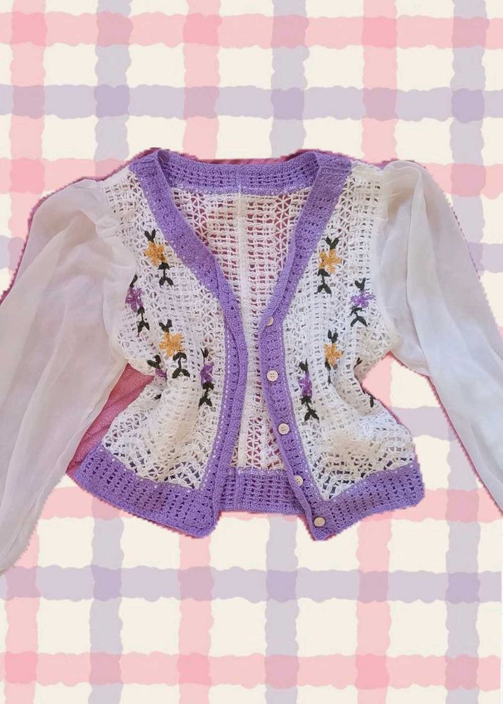Floral Crochet Cardigan