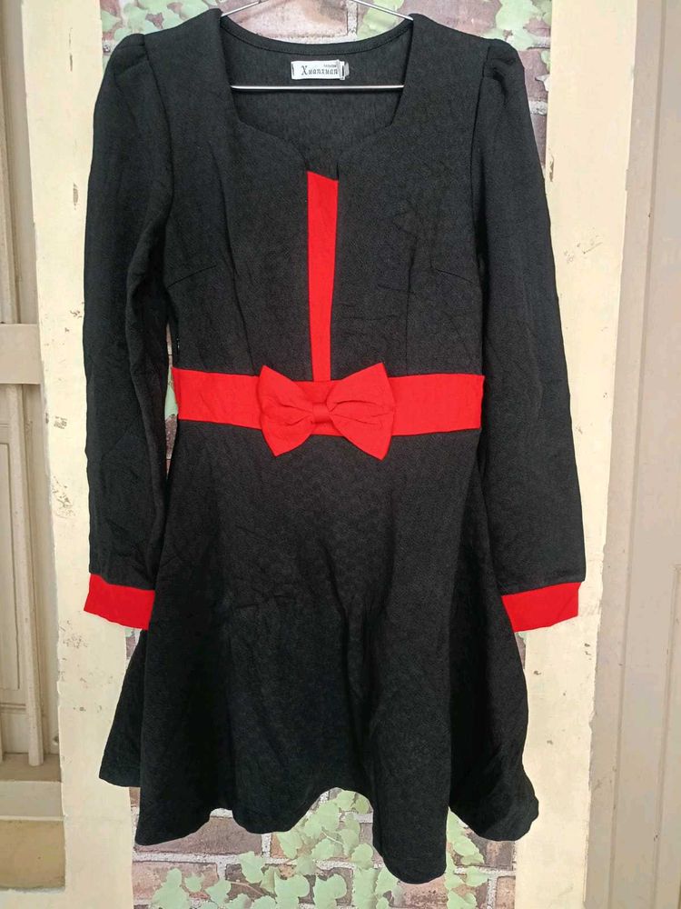 Black &amp; Red Fit &amp; Flare Dress