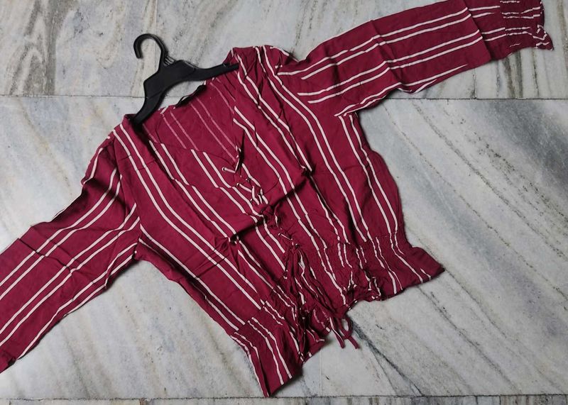 Striped Maroon Top