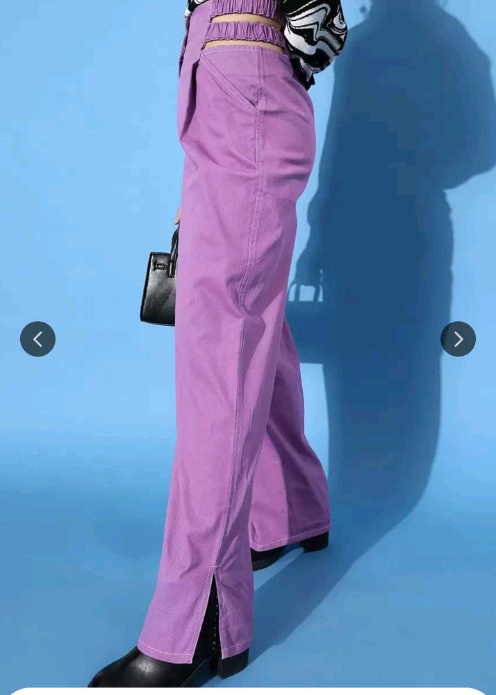 STREET9 CHARMING LAVENDER HIGH RISE TROUSERS
