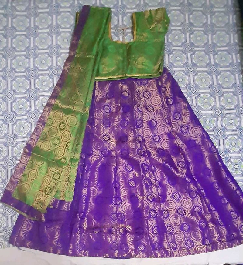 Green &amp; Purple Lehenga Choli