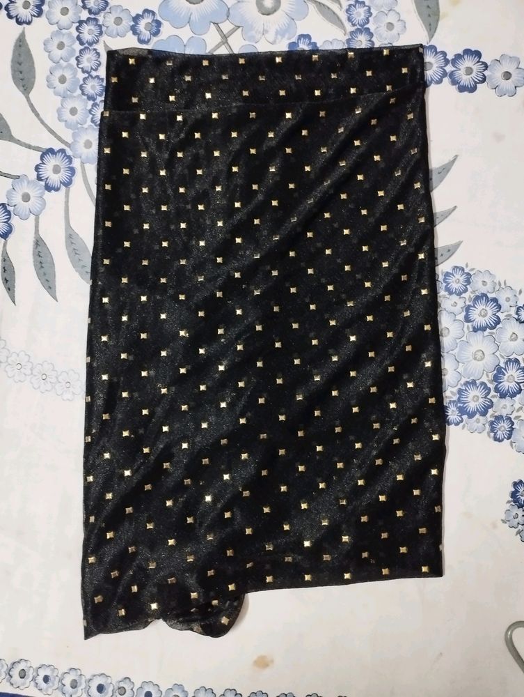 Black Fabric With Golden Design