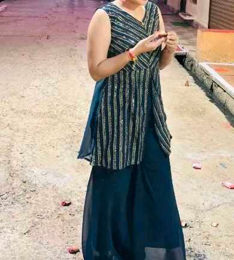 Stylish Sequin Kurta Palazzo Set